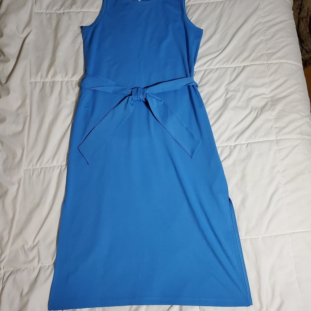 Banana Republic -Tie-Waist Column Midi Dress blue